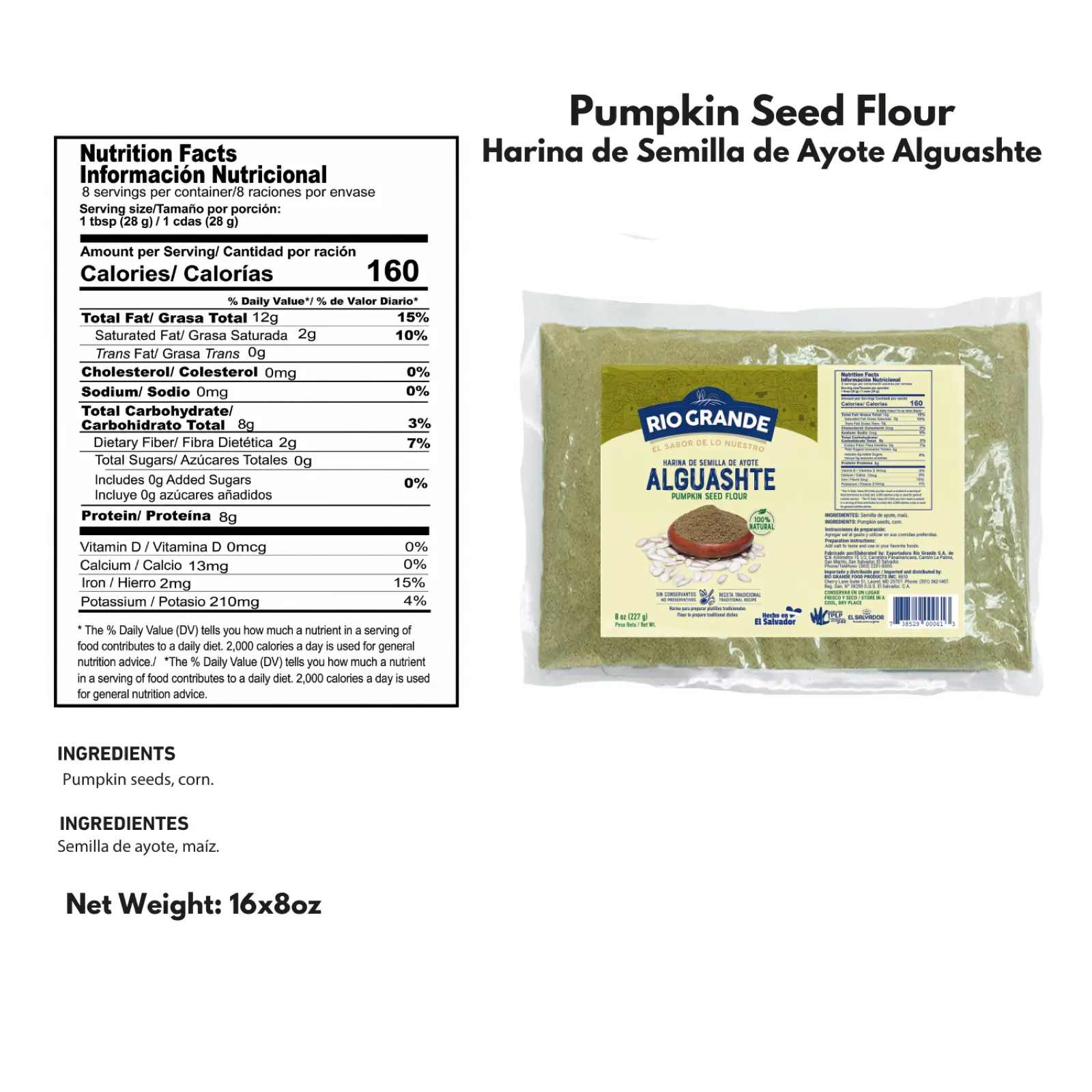 Alguashte Rio Grande Foods product information