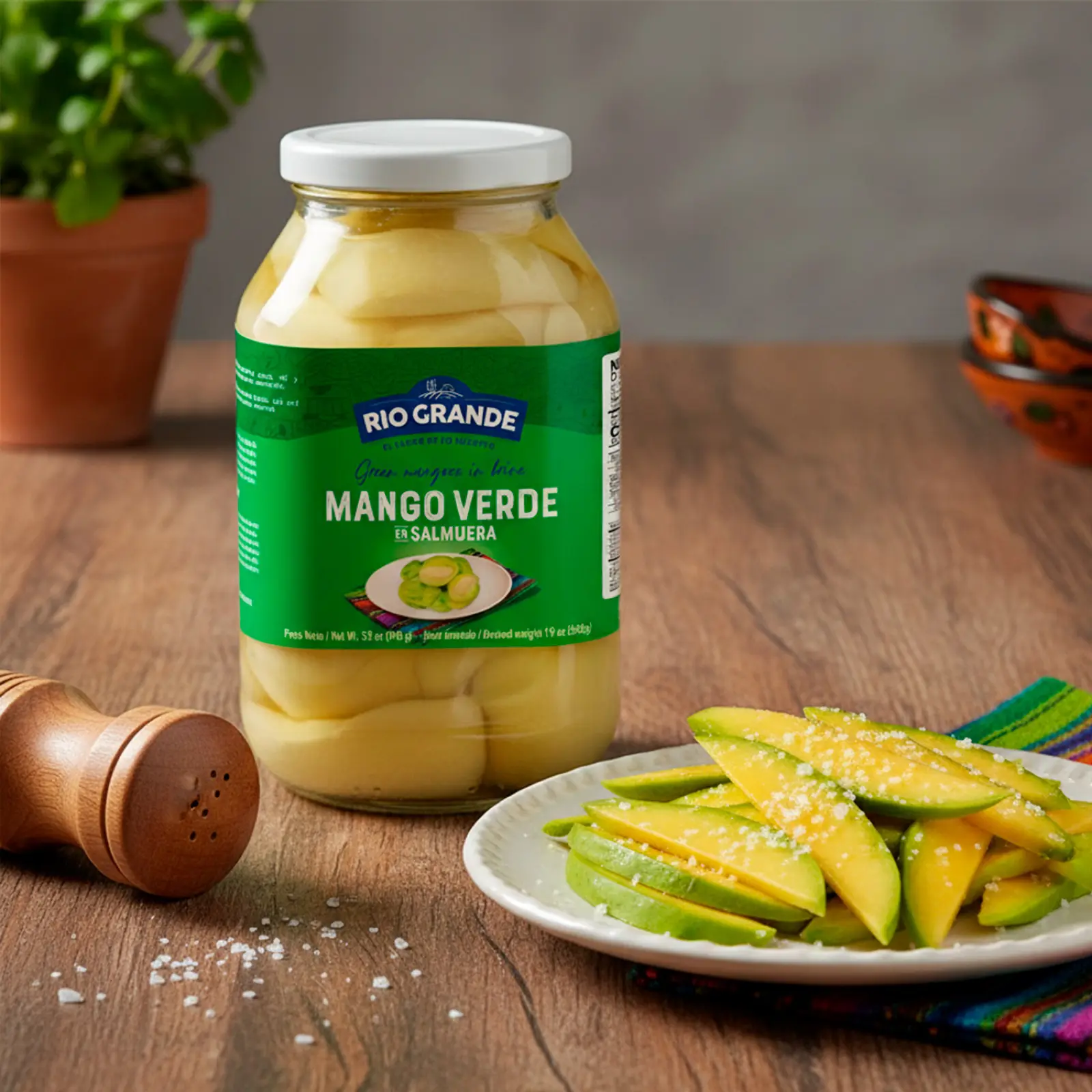 Mango Verde en Salmuera Rio Grande Foods preparado