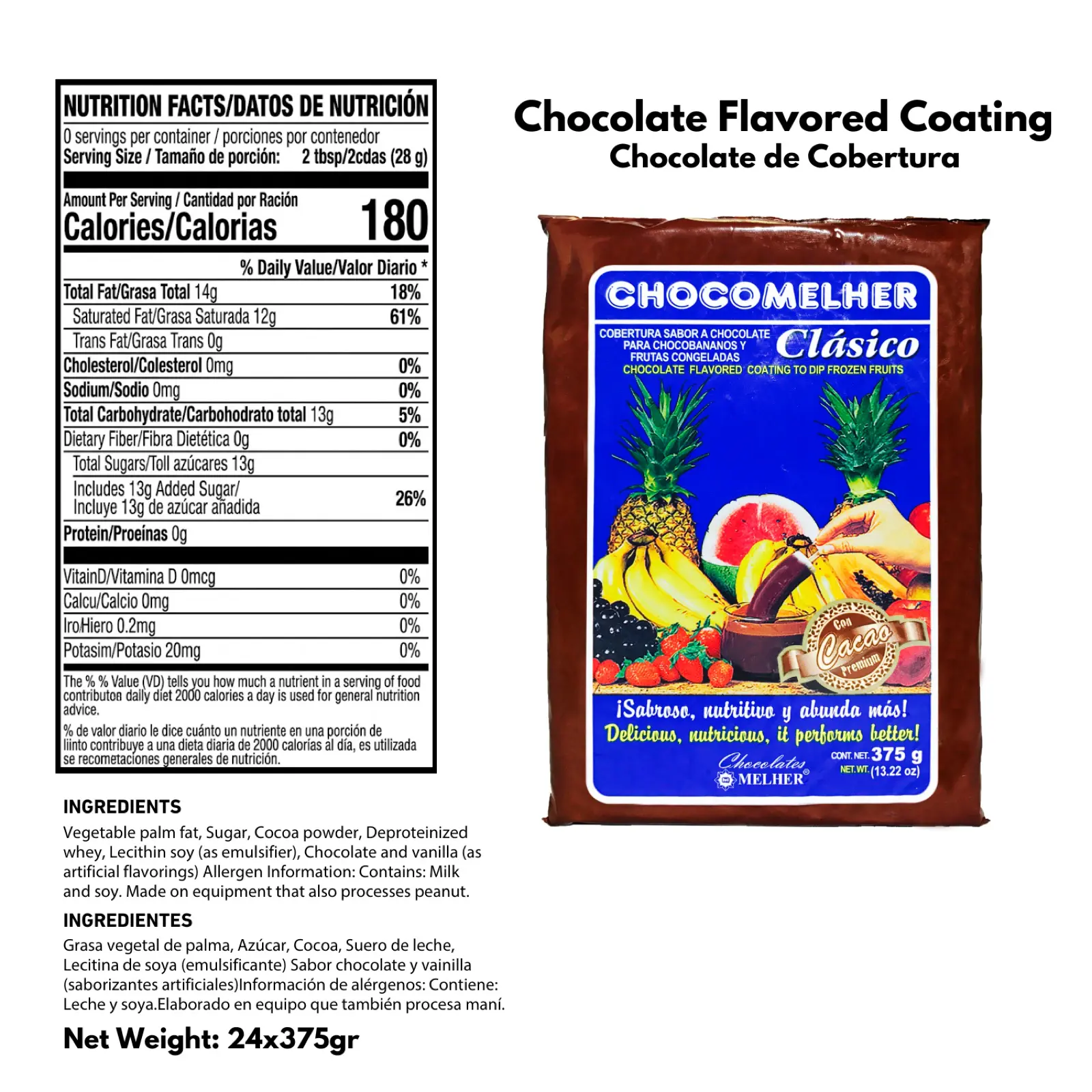 Chocomehler Classic Chocolate Coating Rio Grande Foods product information