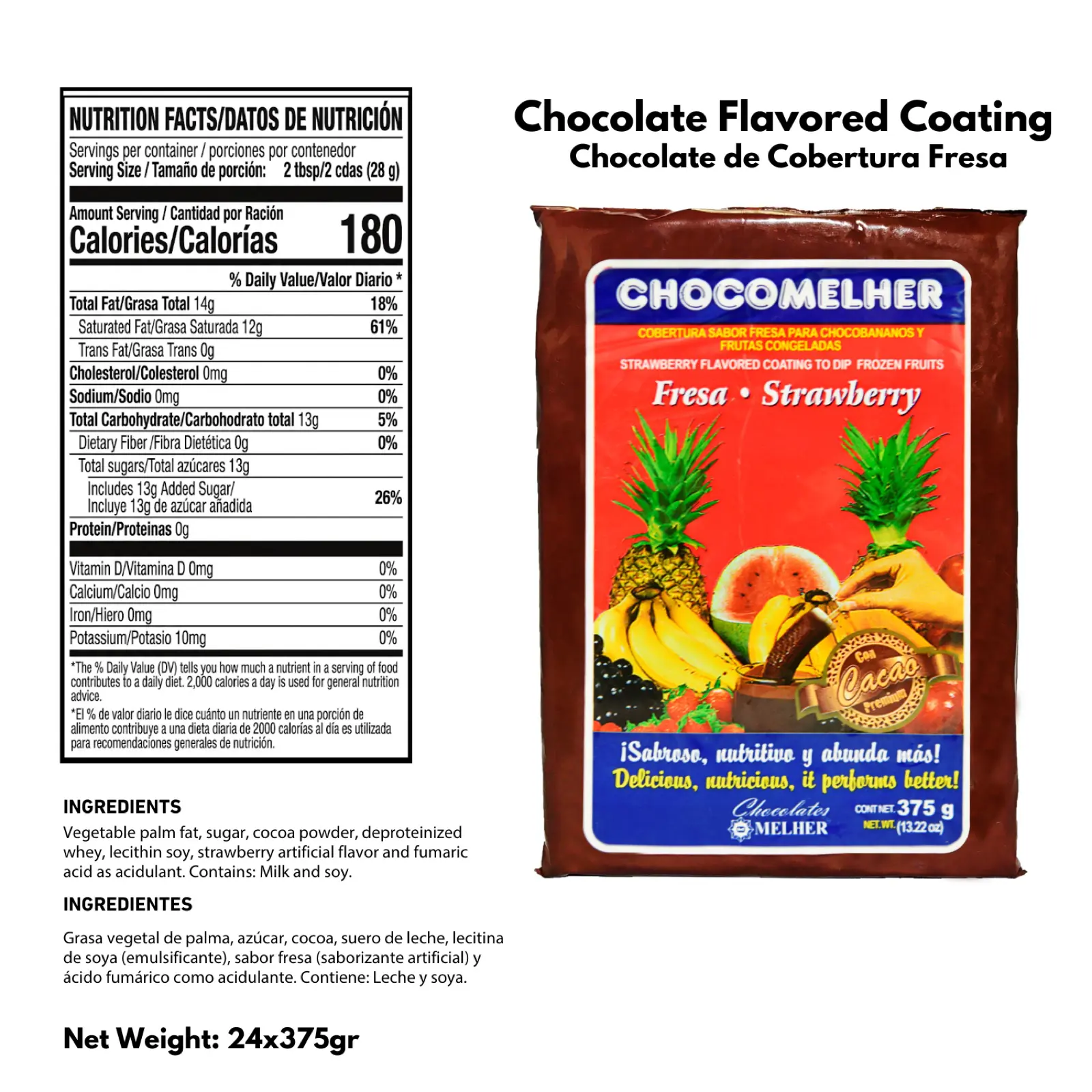 Strawberry Coating Chocomehler Rio Grande Foods product information