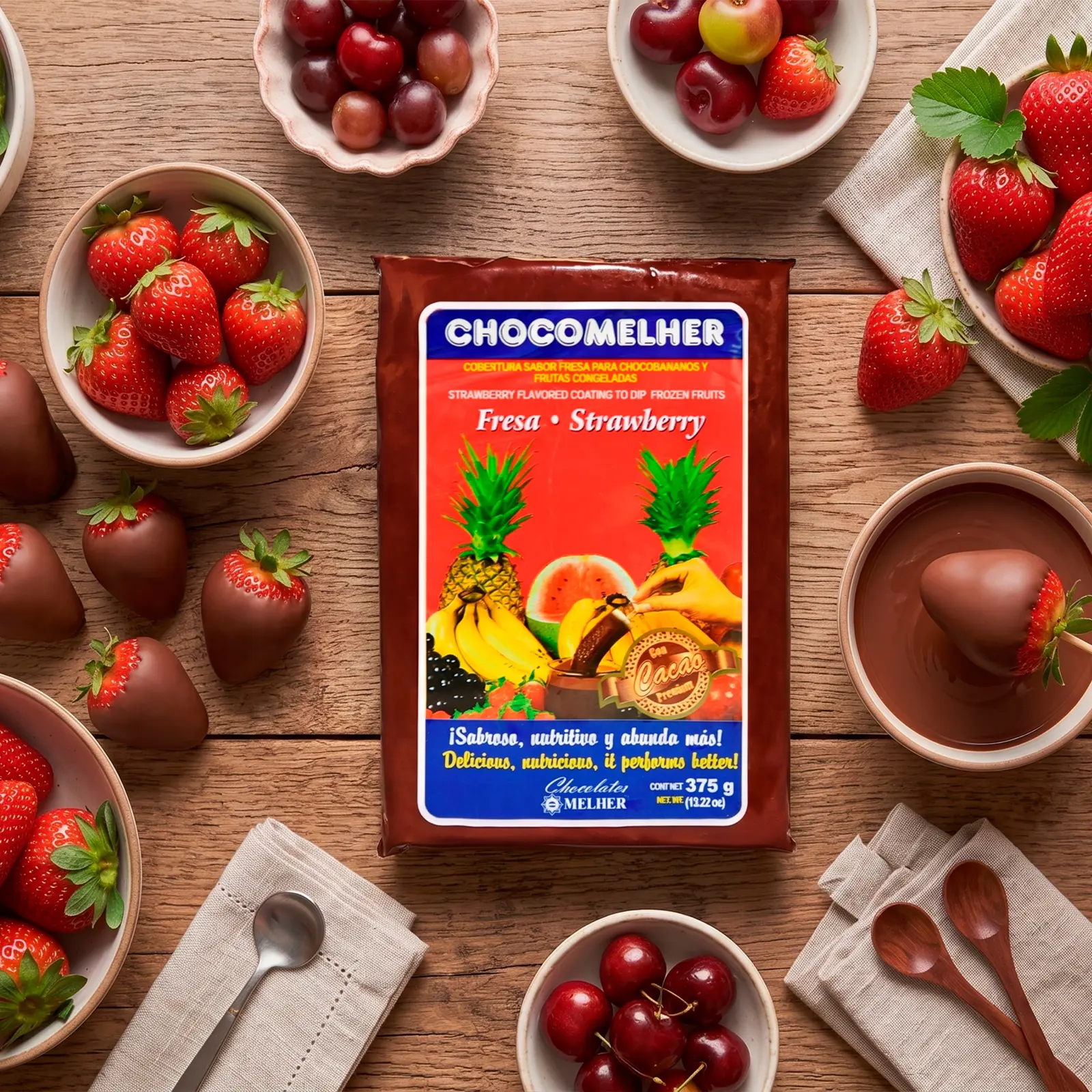 Strawberry Coating Chocomehler Rio Grande Foods prepared