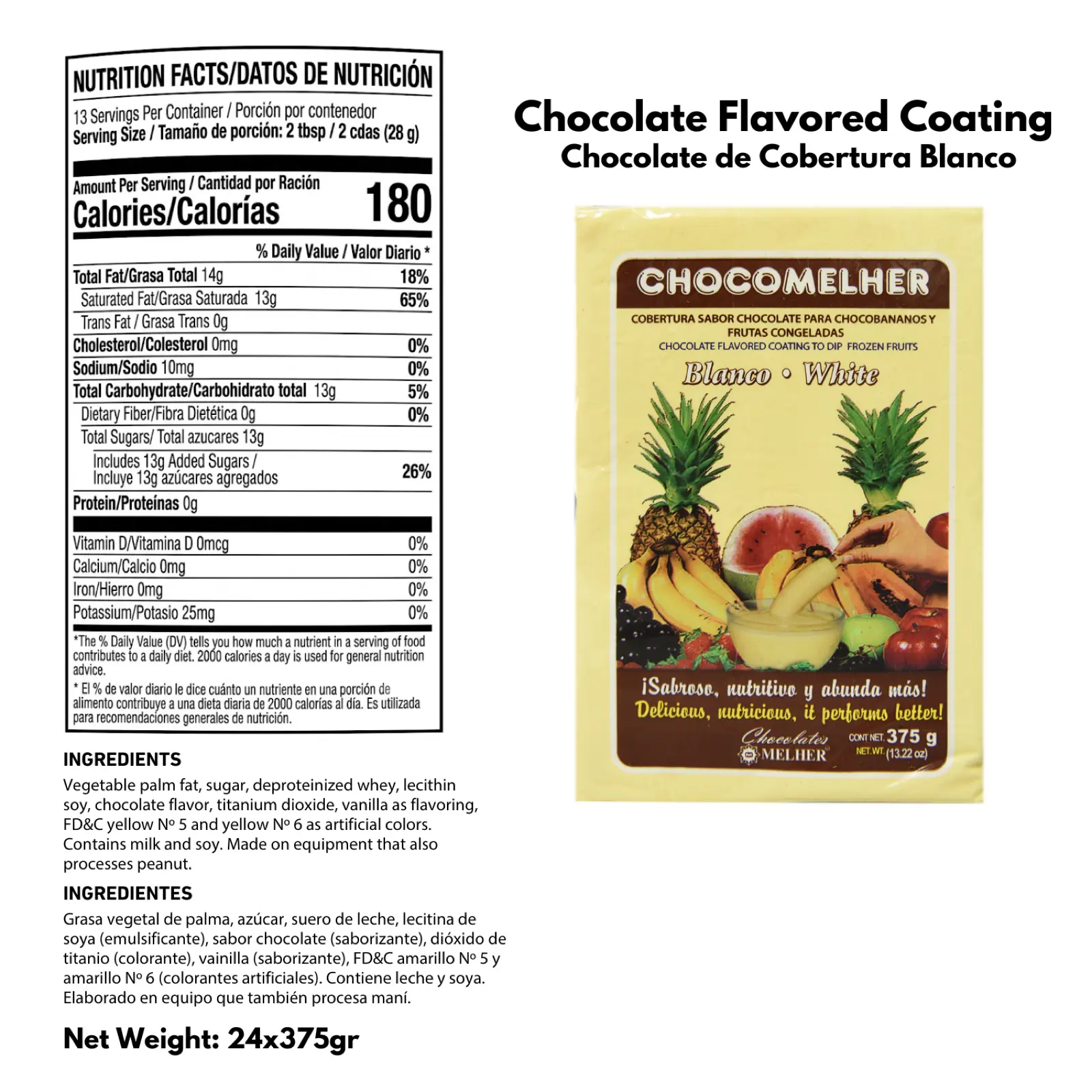 White Chocolate Coating Chocomehler Rio Grande Foods product information