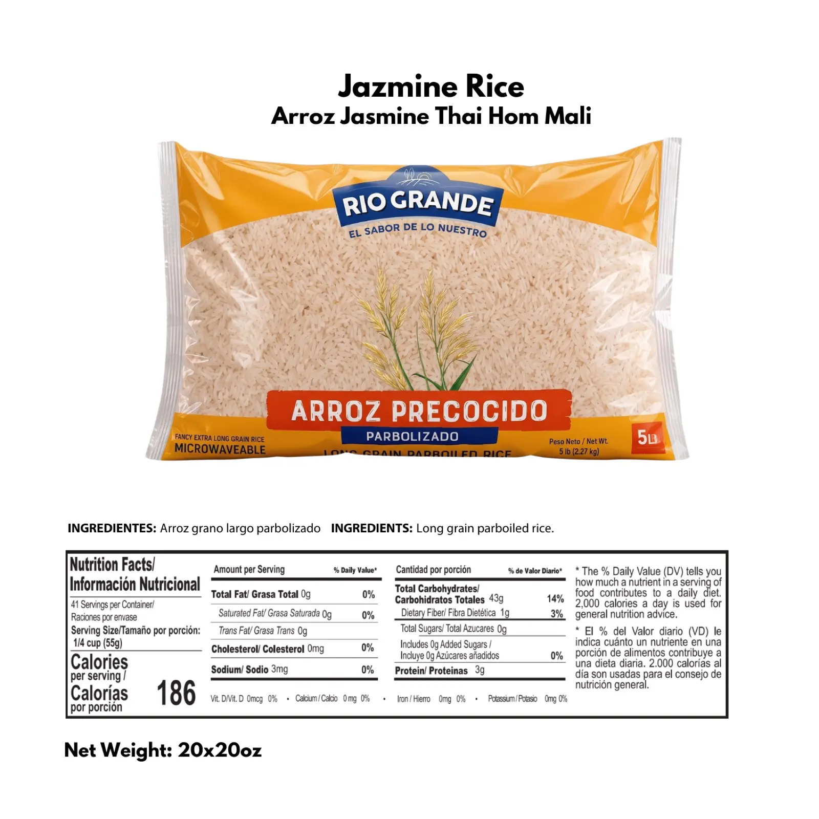 Parboiled Rice Rio Grande Foods product information