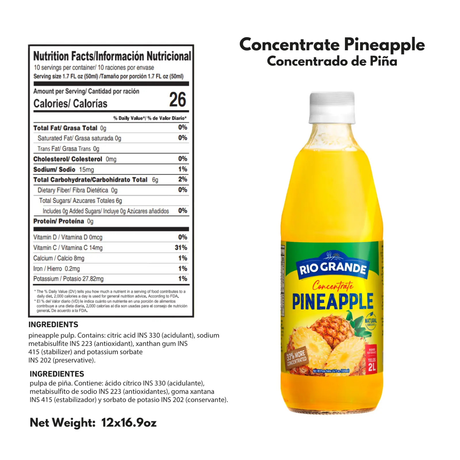 Pineapple Concentrate Rio Grande Foods product information