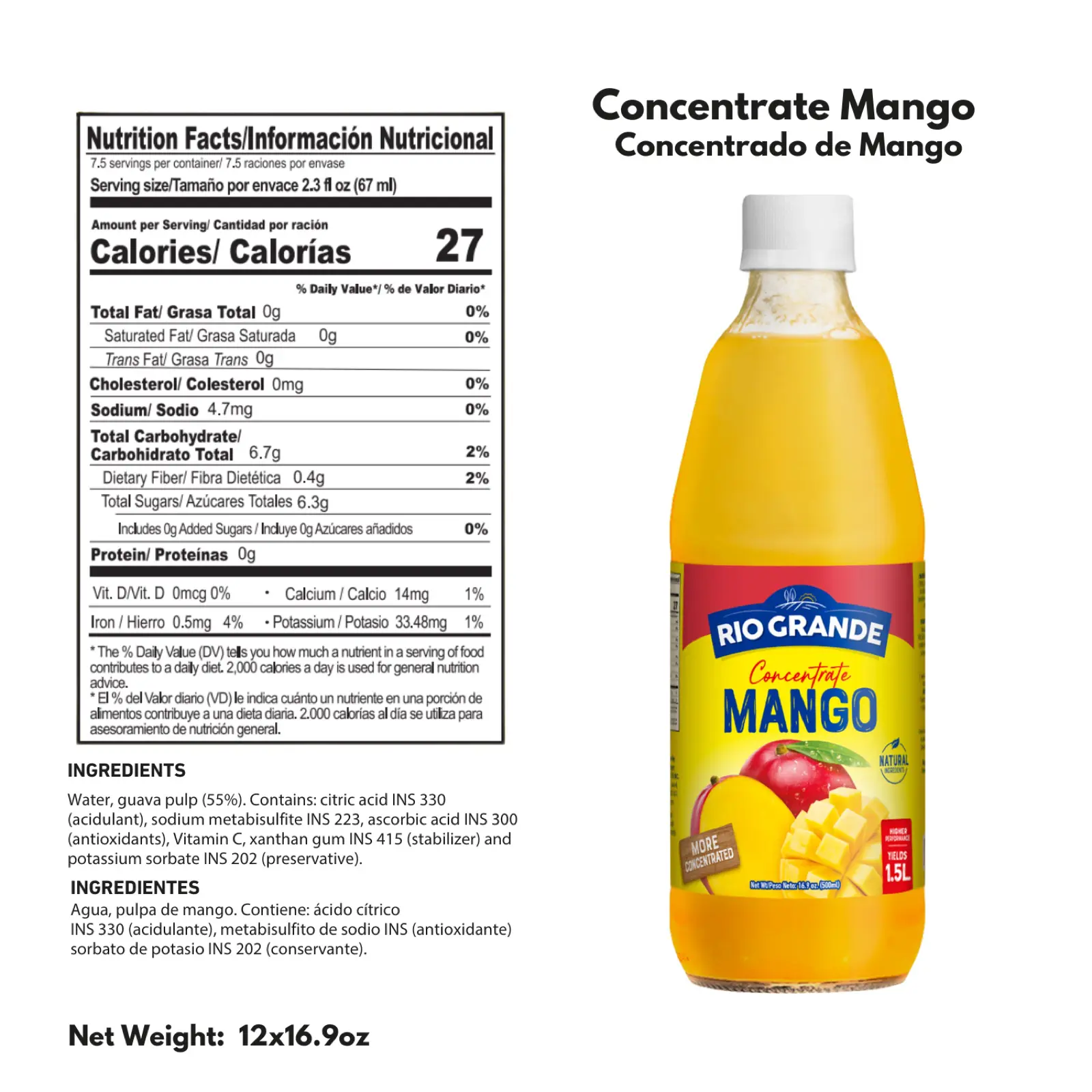 Mango Concentrate Rio Grande Foods product information