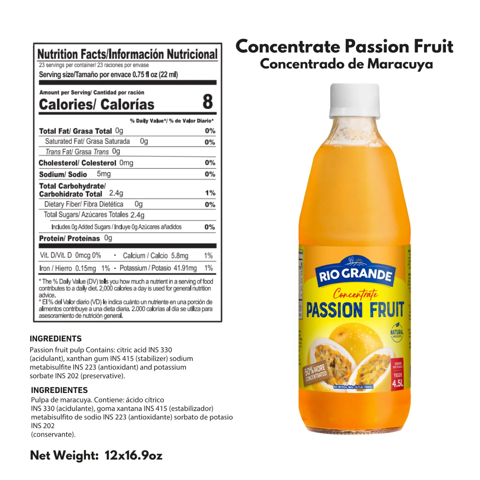 Passion Fruit Concentrate Rio Grande Foods product information