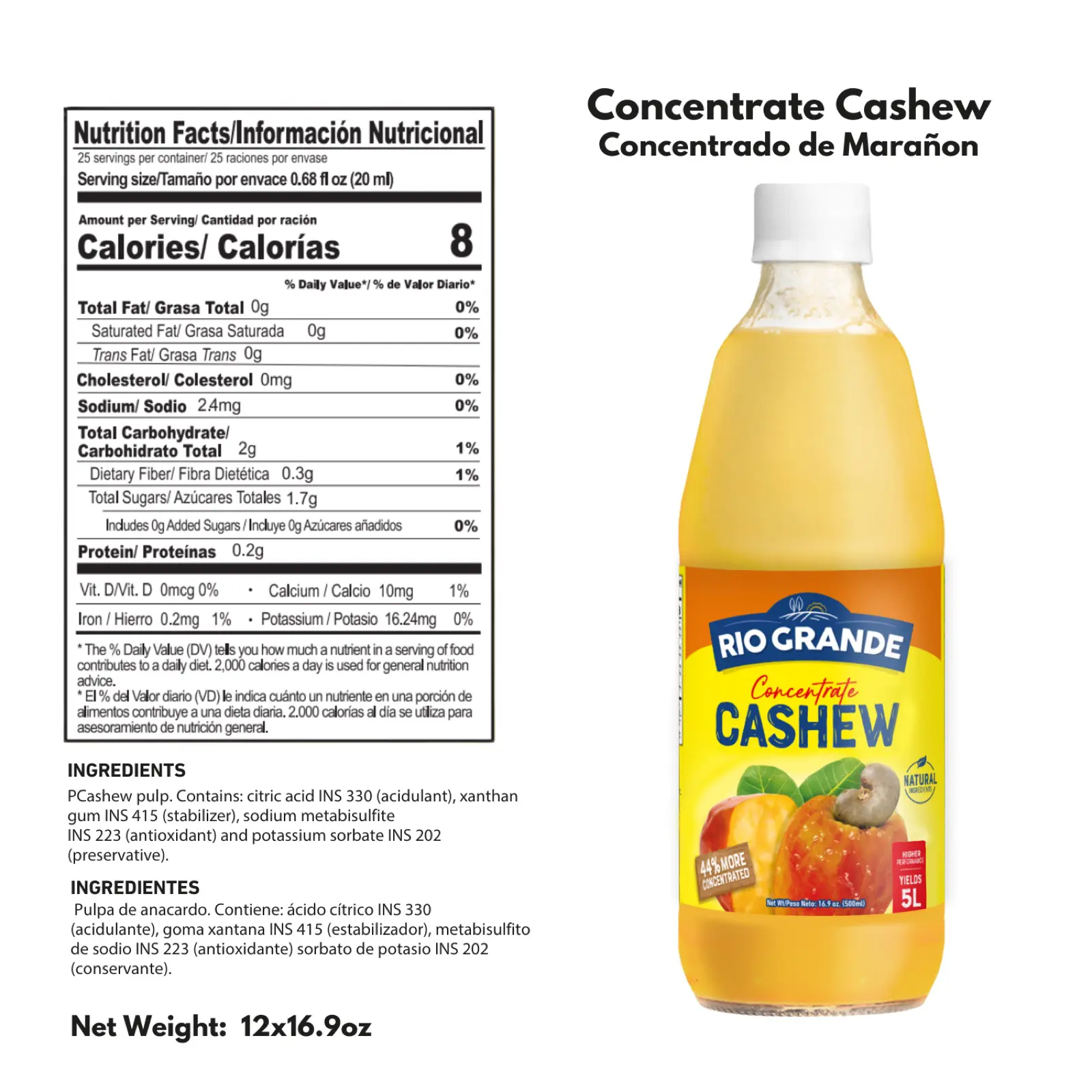 Cashew Concentrate Rio Grande Foods product information