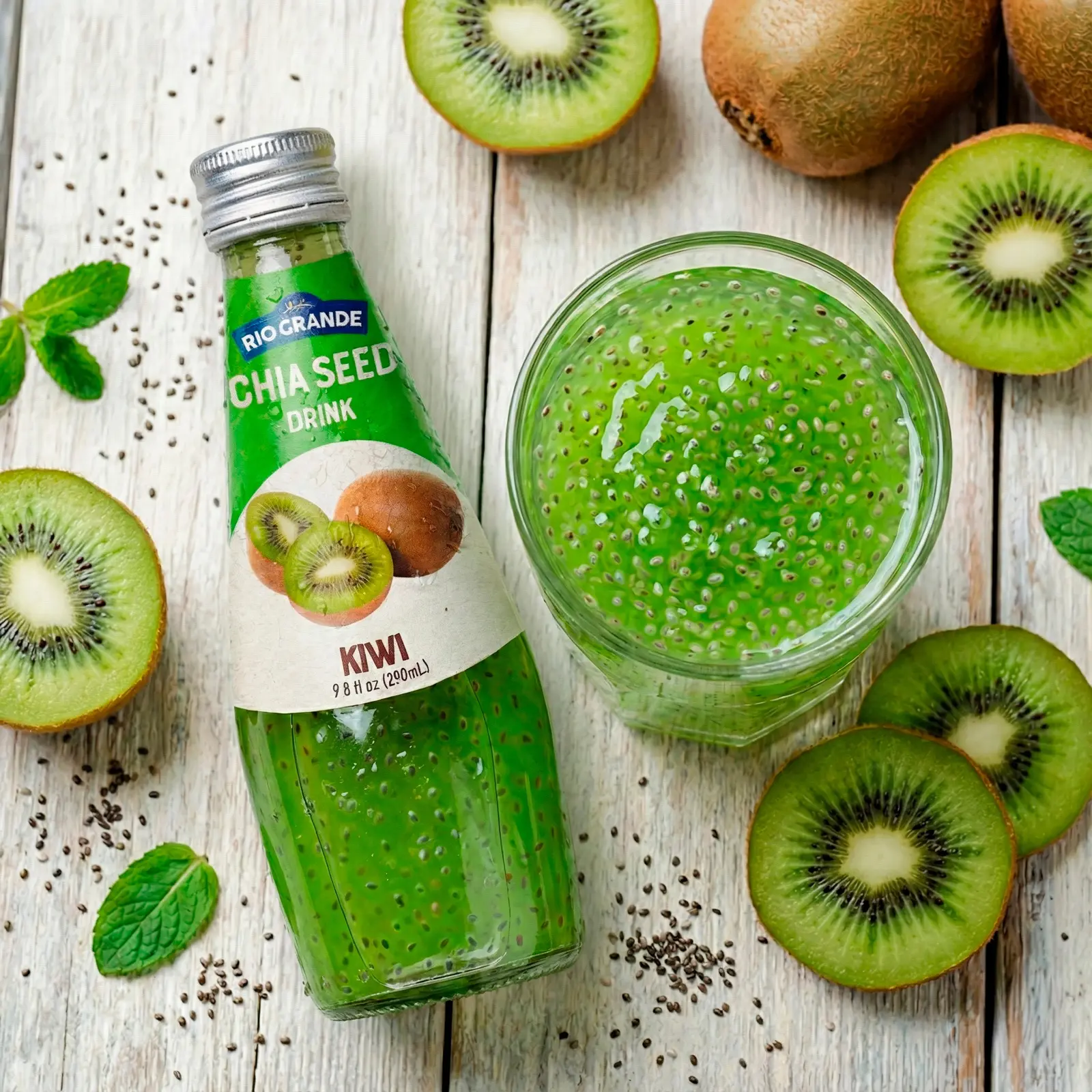 Chia Seed Drink Kiwi Rio Grande Foods prepared