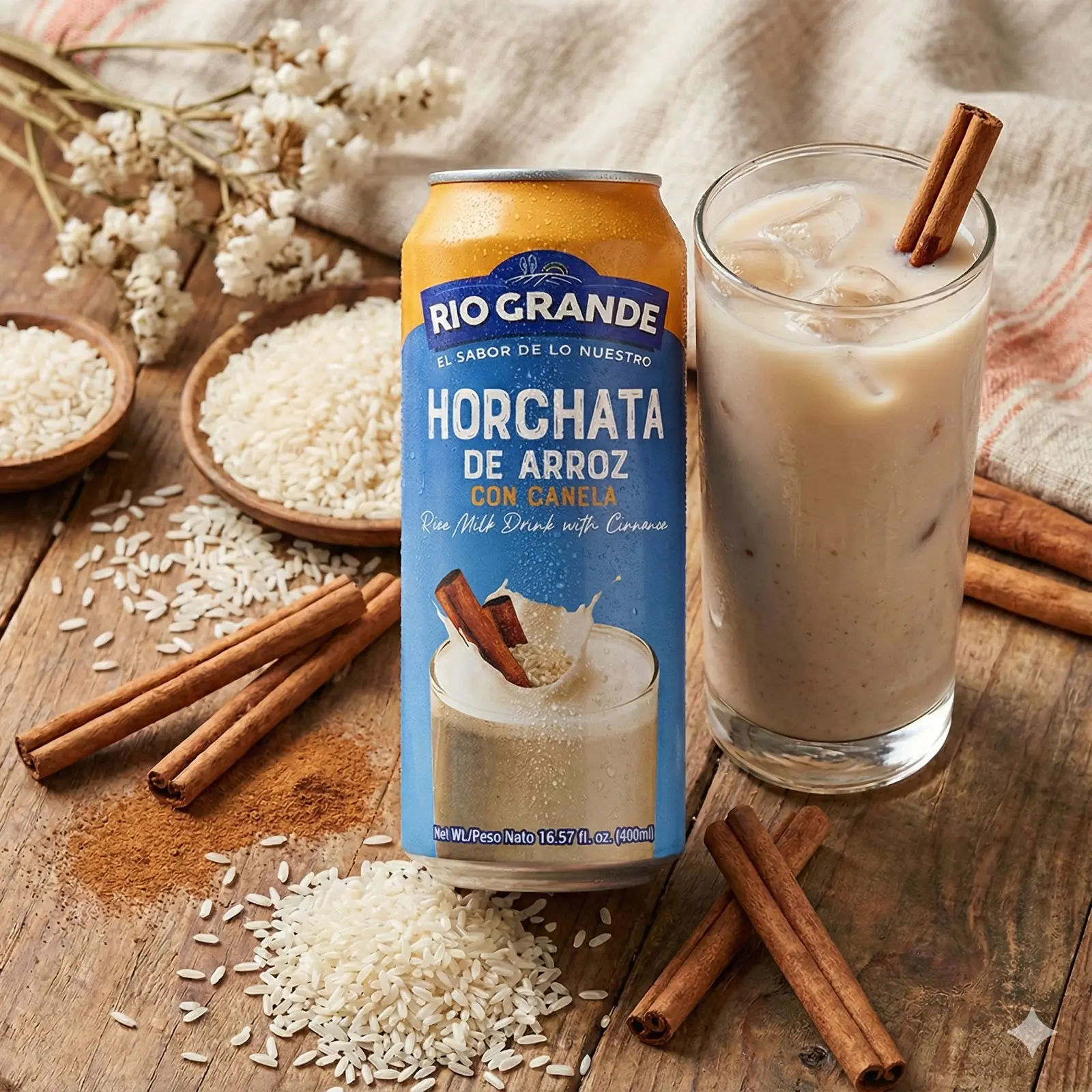 Rice Horchata Drink 16.57 oz Rio Grande Foods prepared