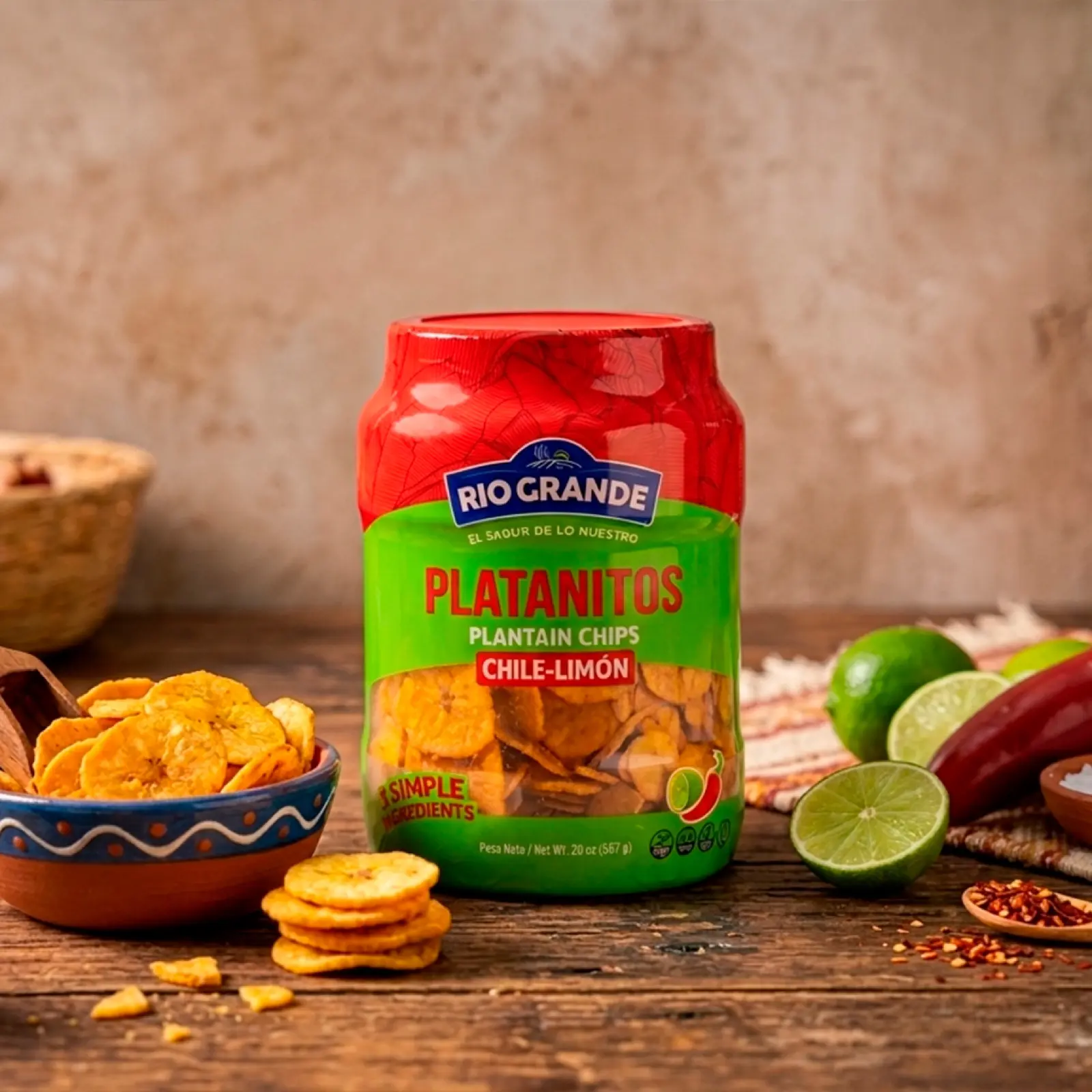 Plantain Chips With Chili And Lime Rio Grande Foods prepared