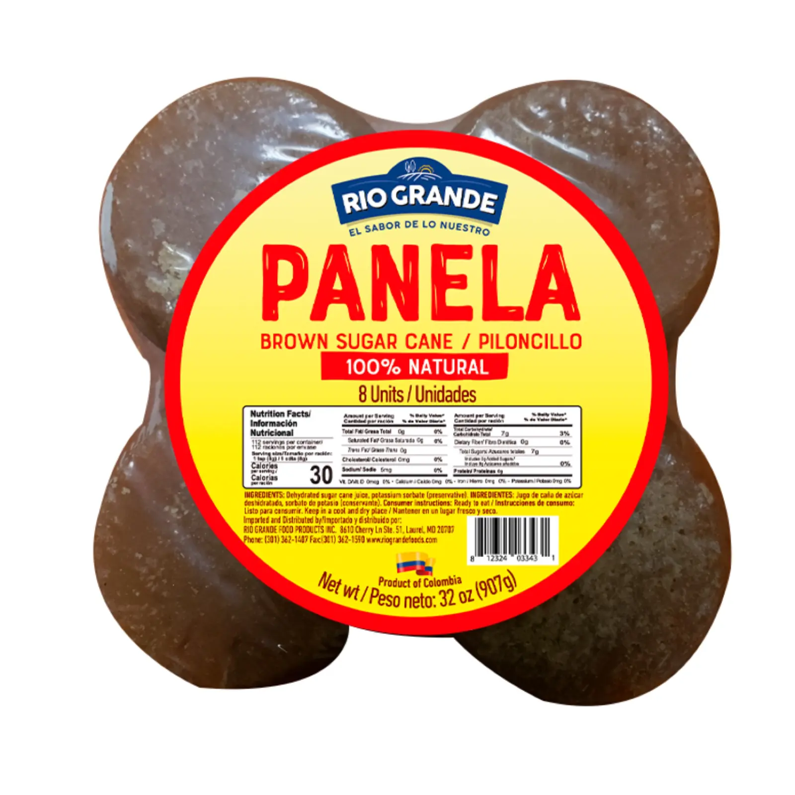 Panela 8 Caritas – Rio Grande Foods – empaque DLC122