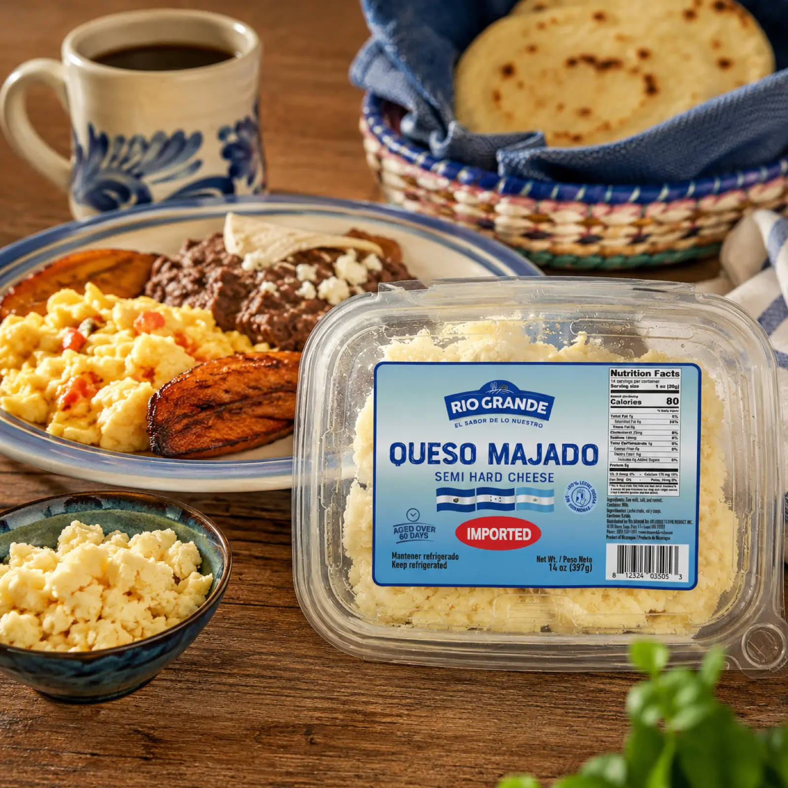 Salvadoran Dry Crumbled Cheese 14 oz Rio Grande Foods